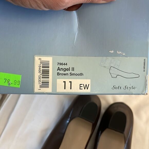 SOFT STYLE BY HUSH PUPPIES BROWN LEATHER SHOES. NEW IN BOX - Picture 6 of 9